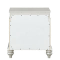 Platinum 2 Drawer Nightstand Silver 2 Drawers Bedroom Rectangle Glam Poplar Felt Lined Drawers Silver Wood