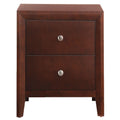 Brown Cherry 2 Drawer Nightstand Cherry 2 Drawers Bedroom Rectangle Contemporary Rubberwood Drawers Cherry Wood