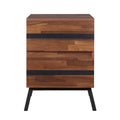 Walnut And Sandy Black 2 Drawer Nightstand Walnut Black 2 Drawers Bedroom Rectangle Modern Drawers Walnut Wood Metal
