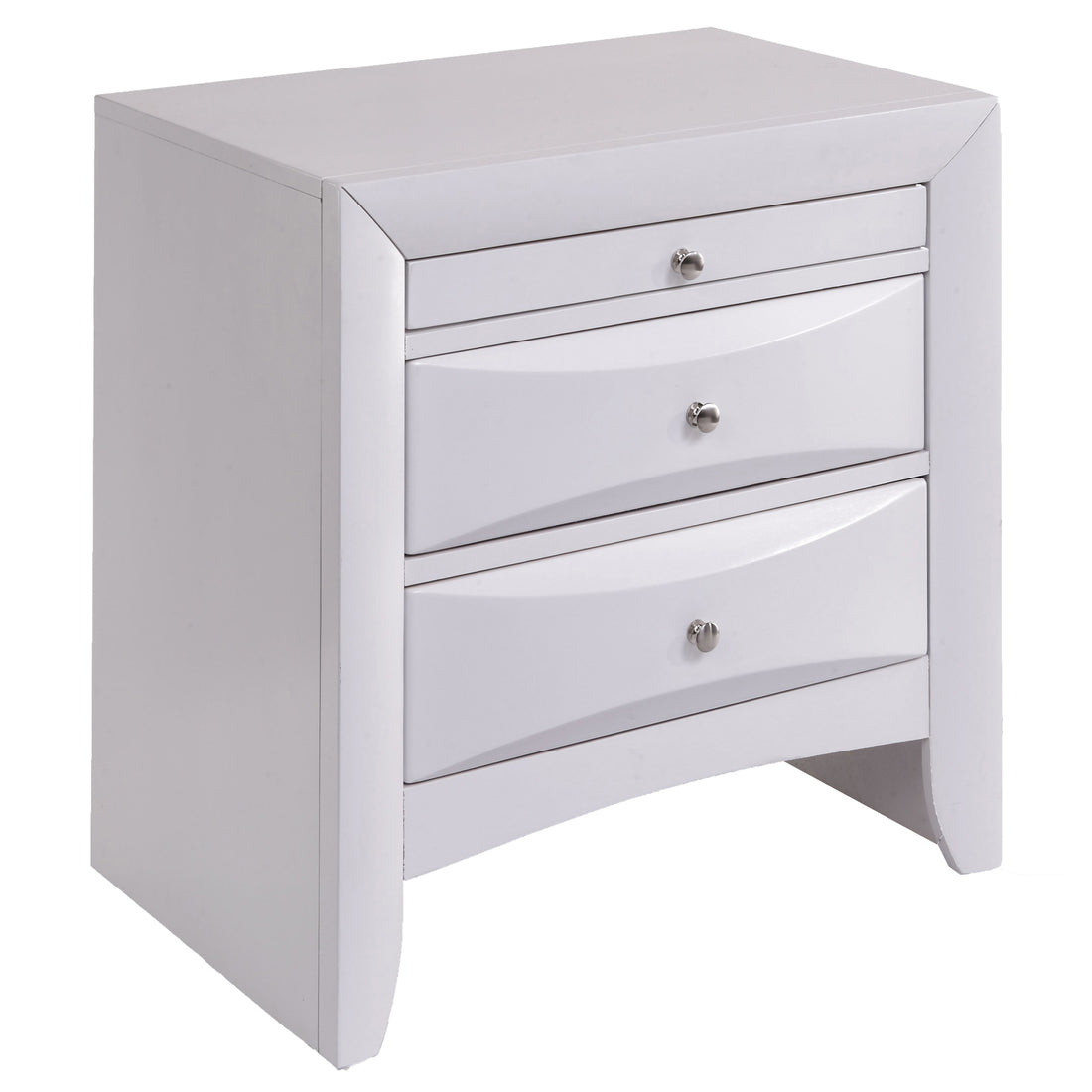 White Nightstand With 2 Drawers White White 2 Drawers Bedroom Rectangle Rustic Rubberwood Drawers White Wood