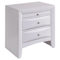 White Nightstand With 2 Drawers White White 2 Drawers Bedroom Rectangle Rustic Rubberwood Drawers White Wood