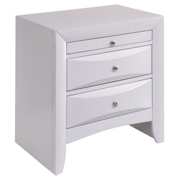 White Nightstand With 2 Drawers White White 2 Drawers Bedroom Rectangle Rustic Rubberwood Drawers White Wood