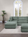 Contemporary Living Room Furniture Ottoman Sage Color Corduroy 1Pc Soft Cushion Ottoman Wood Legs Sage Primary Living Space Solid Contemporary,Modern Square Corduroy
