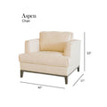 Aspen Cream Top Grain Leather Chair Cream Wood Leather