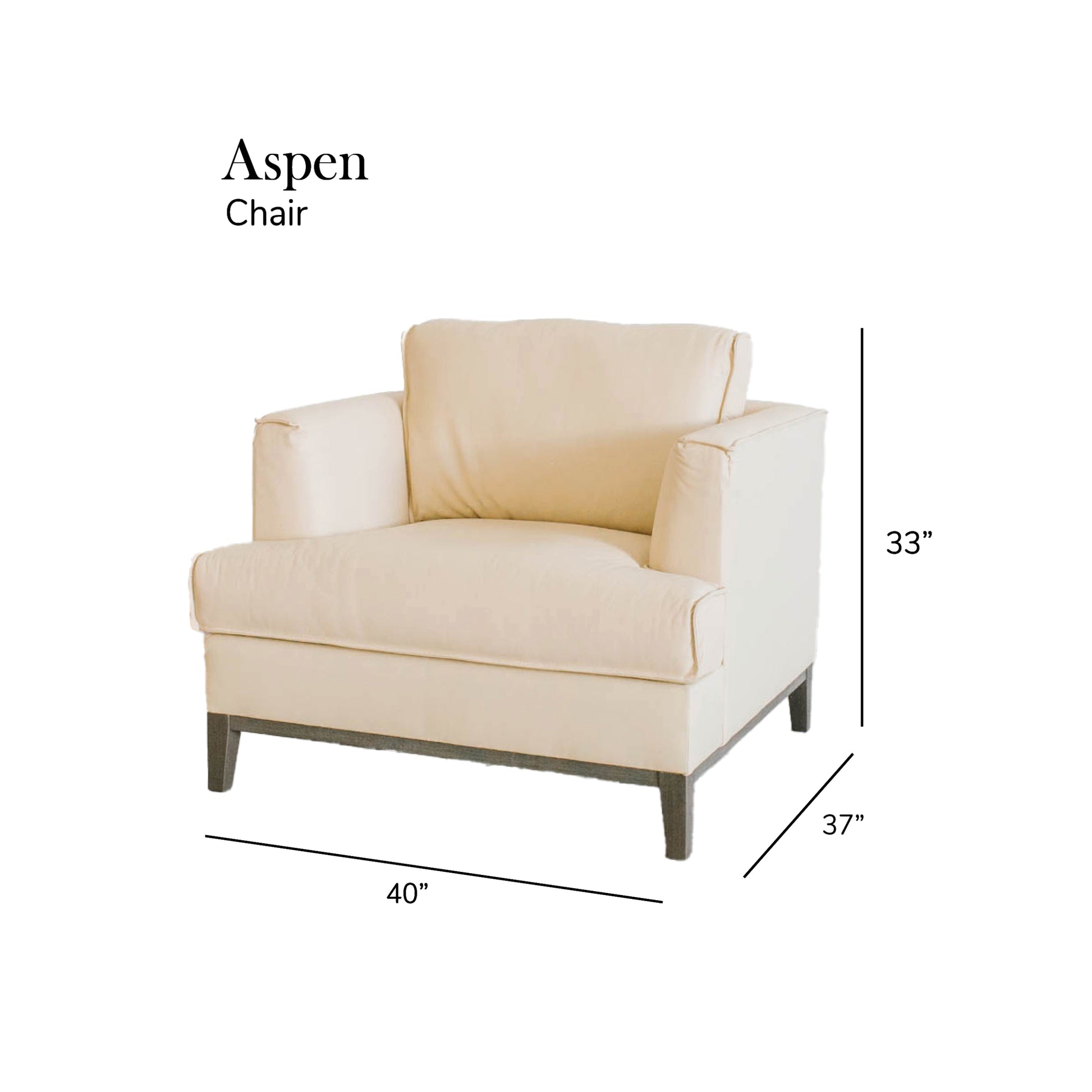 Aspen Cream Top Grain Leather Chair Cream Wood Leather