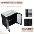 30 Inch Freestanding Bathroom Vanity With Ceramic Sink Black 2 Bathroom Freestanding Modern Steel