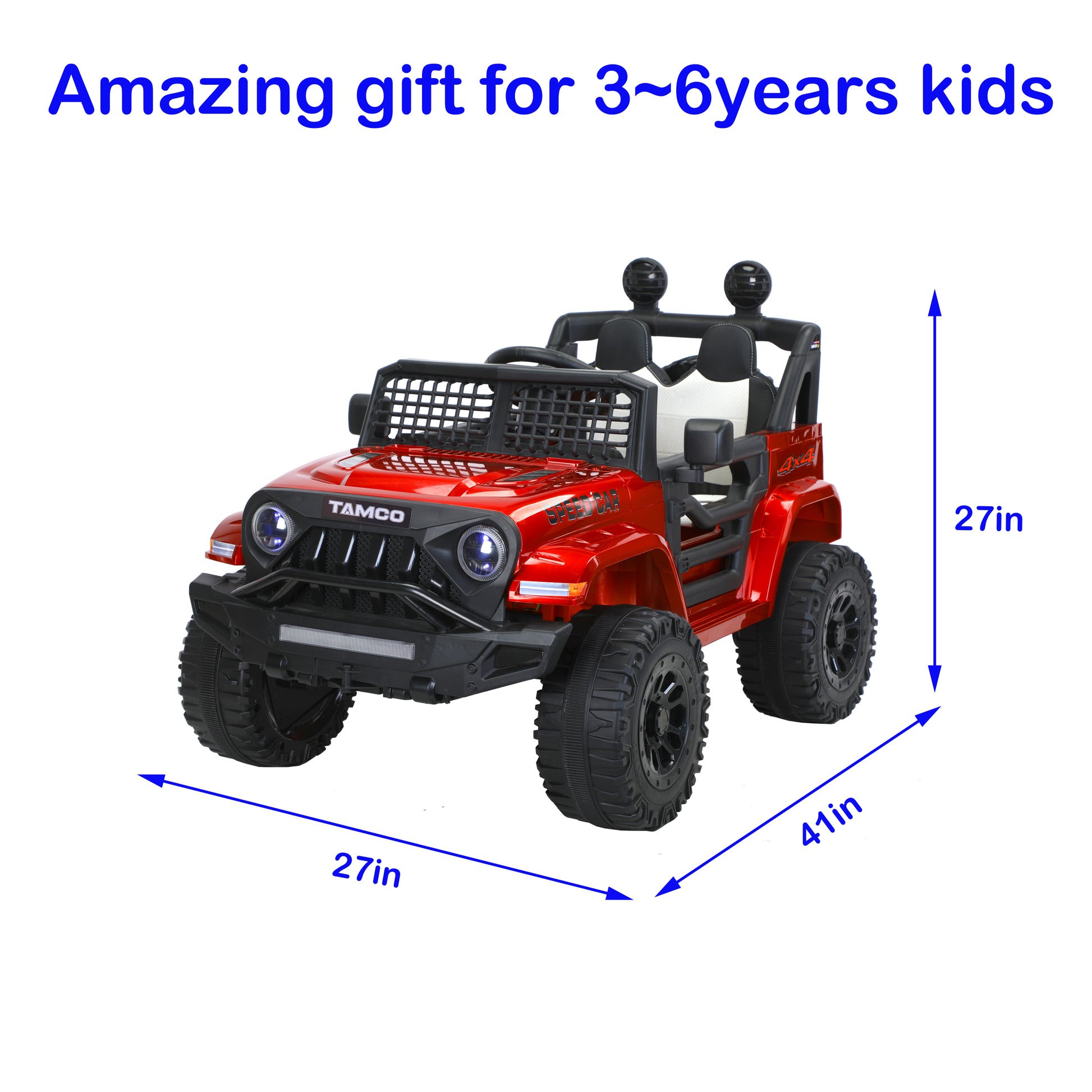 Ride On Car, Kids Electric Car, Tamco Riding Toys For Kids With Remote Control Amazing Gift For 3 6 Years Boys Grils Red Plastic