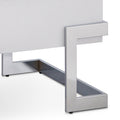 White High Gloss And Chrome Coffee Table With Lift Top White Silver White Primary Living Space Modern Rectangular Wood Metal Sled