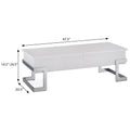 White High Gloss And Chrome Coffee Table With Lift Top White Silver White Primary Living Space Modern Rectangular Wood Metal Sled