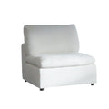 Harper Petite White Sectional 5 Seat L Shaped Configuration White Wood Linen 5 Seat