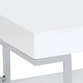 White High Gloss And Chrome Coffee Table With Bottom Shelf White Silver Primary Living Space Modern Shelves Rectangular Wood Metal Sled