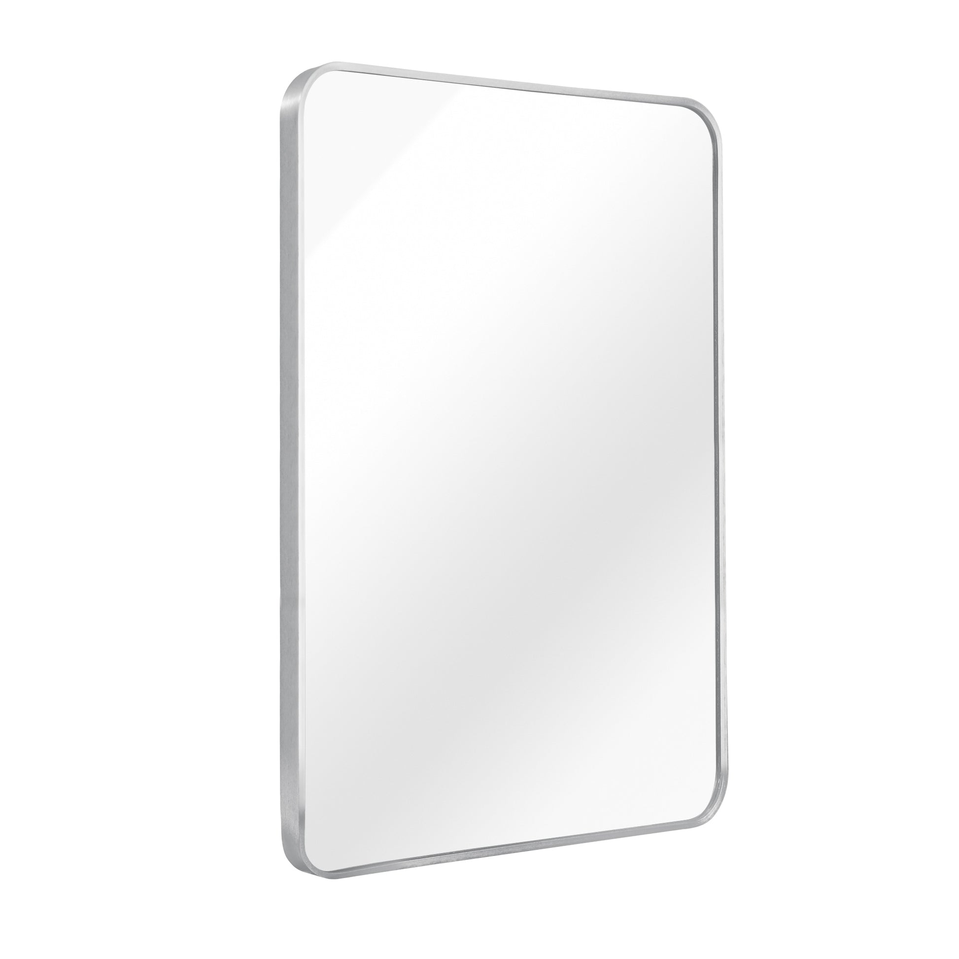 Silver 24 "X32" Rectangular Bathroom Wall Mirror Silver Classic Mdf Glass Aluminium Alloy