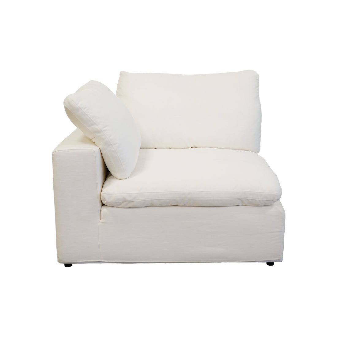 Harper Luxe White Sectional 4 Seat Configuration White Wood Linen 4 Seat