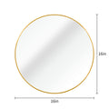 Gold 16 Inch Metal Round Bathroom Mirror Gold Classic Mdf Glass Aluminium Alloy