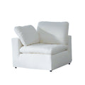 Harper Petite White Sectional 5 Seat L Shaped Configuration White Wood Linen 5 Seat