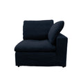 Harper Petite Navy Sectional 5 Seat Configuration Navy Wood Linen 5 Seat