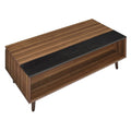 Walnut And Black Lift Top Coffee Table Walnut Primary Living Space Contemporary Shelves Rectangular Wood