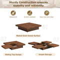 Square Marble Veneer Coffee Table Sliding Top With Storage In Walnut 39.4'' Walnut Primary Living Space Square Mdf