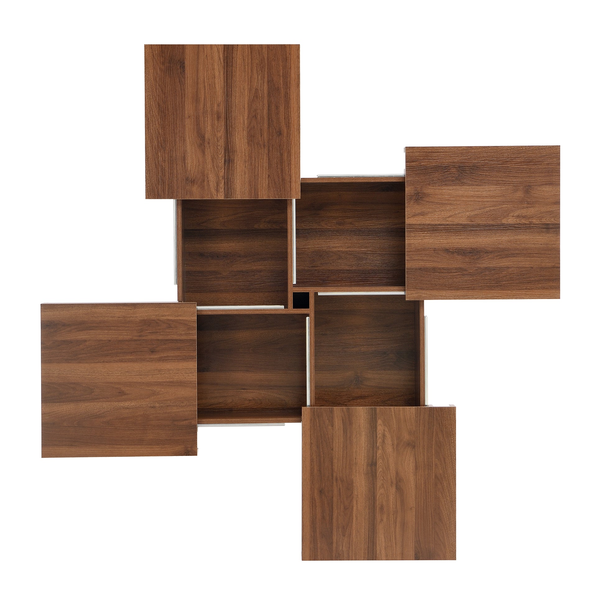 Square Marble Veneer Coffee Table Sliding Top With Storage In Walnut 39.4'' Walnut Primary Living Space Square Mdf