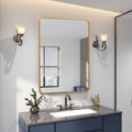 Gold 24X36 Inch Metal Rectangle Barhroom Mirror Gold Classic Mdf Glass Aluminium
