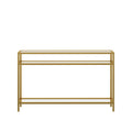 42.1 Inch Console Sofa Table, Modern Entryway Table,Tempered Glass Table, Metal Frame,3 Shelves,For Entrance, Living Room, Foyer,Hallway Bedroom Gold Iron