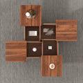 Square Marble Veneer Coffee Table Sliding Top With Storage In Walnut 39.4'' Walnut Primary Living Space Square Mdf