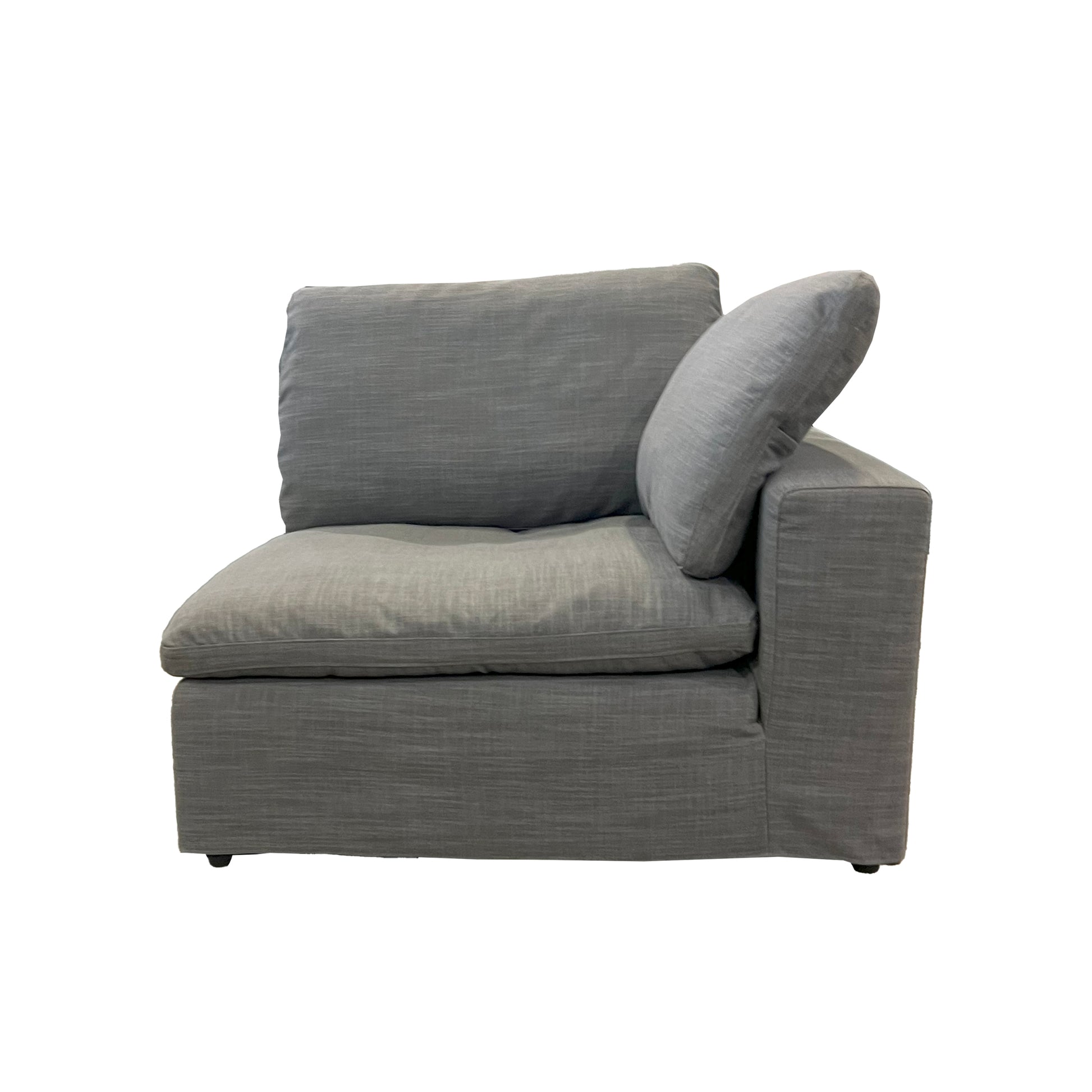 Harper Luxe Grey Sectional 5 Seat Configuration Grey Wood Linen 5 Seat