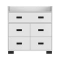 Alyn Dresser, Four Legs, Four Drawers, One Double Drawer, Superior Top White White Bedroom Modern Particle Board Particle Board