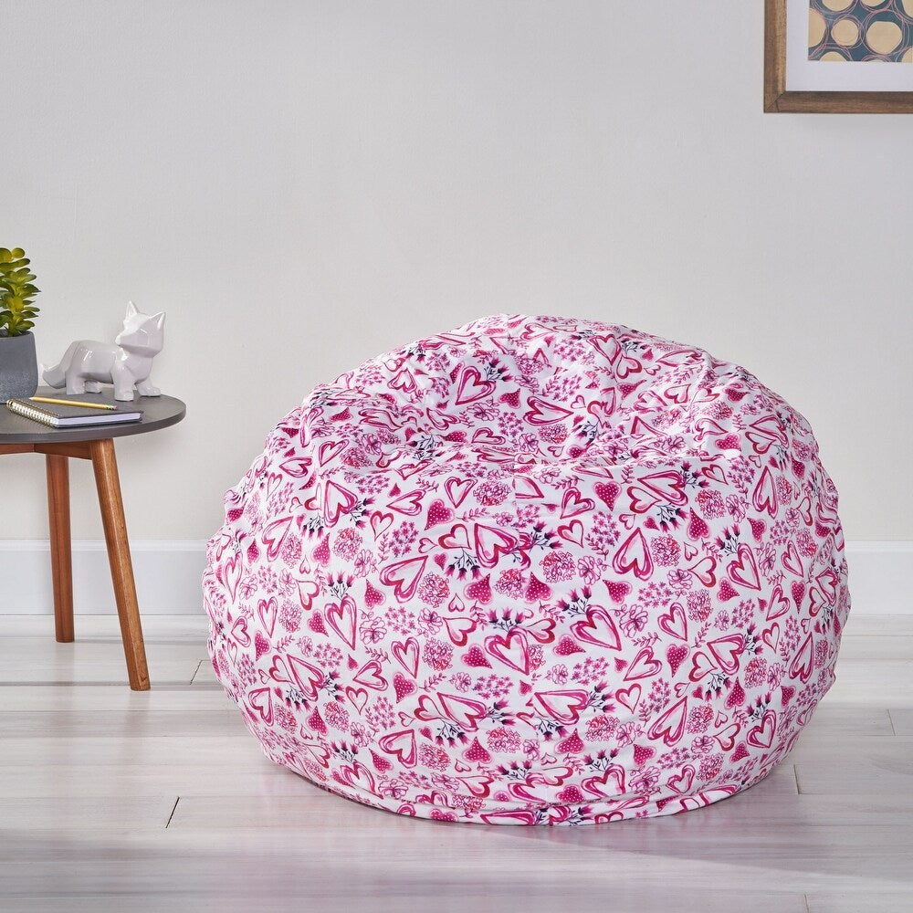 Soft Beautiful Me Hearts Cuddle 3 Ft Bean Bag Pink Polyester