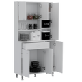 Della 90 Kitchen Pantry, One Drawer, Multiple Cabinets, Two Open Shelvess White White Primary Living Space Modern Particle Board Particle Board