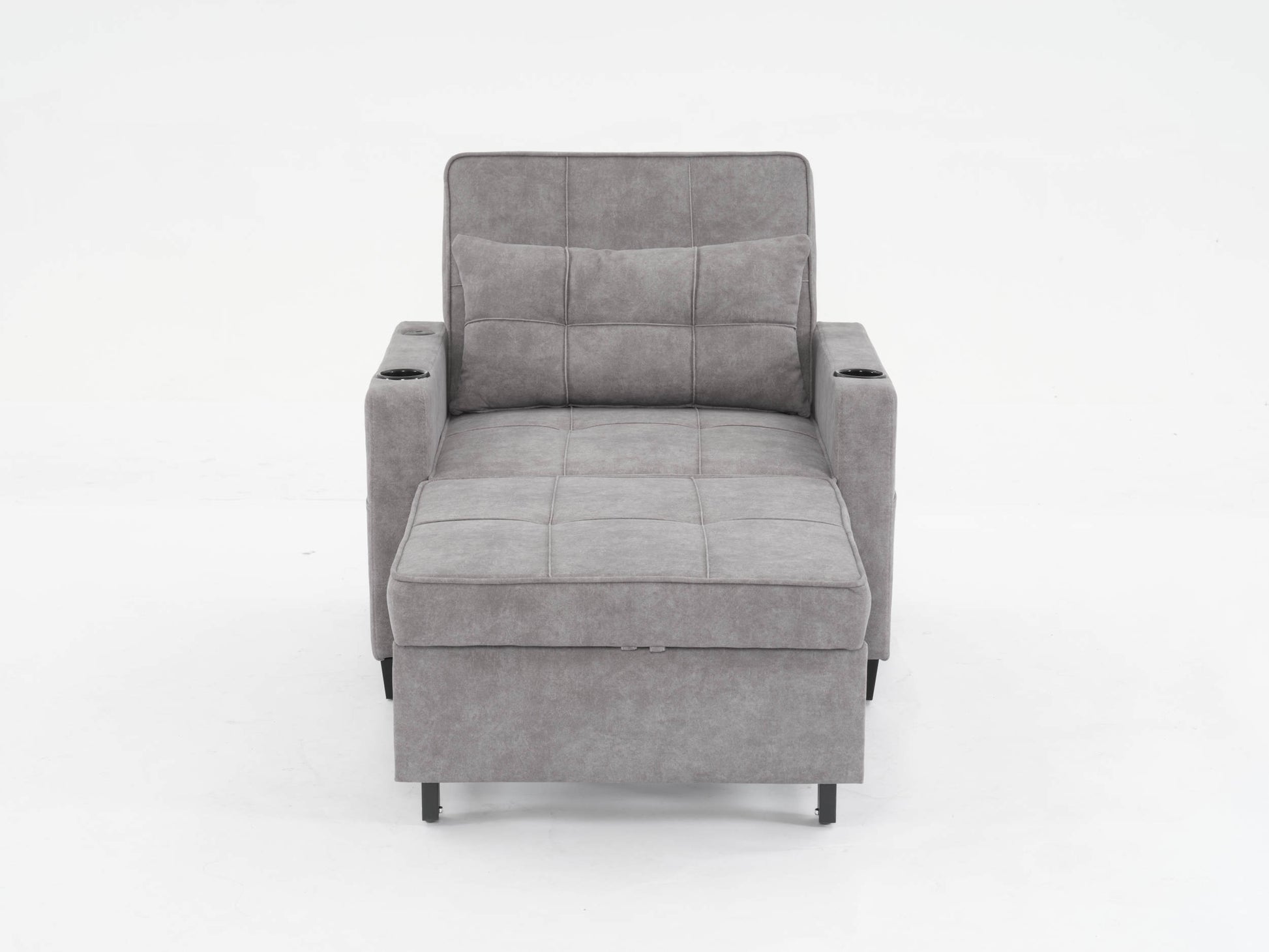 Futon Chair Bed Convertible Chair 3 In 1 Pull Out Sleeper Chair Beds With Usb Ports,Wear Resistant And Anti Scratch, Armchair Bed Sleeper For Living Room Light Grey Scratch Cloth Light Grey Foam Tech Cloth 1 Seat
