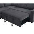 Arrived L Shaped Sofa With Pull Out Sofa Bed, Corner Sofa,Comfortable Living Room Furniture Set, Sleeper Sofa Bed,Corner Seat For Two With Broaching Sofa,Rivet Dechenille,Gray Gray Polyester Wood Primary Living Space Modern Polyester 5 Seat
