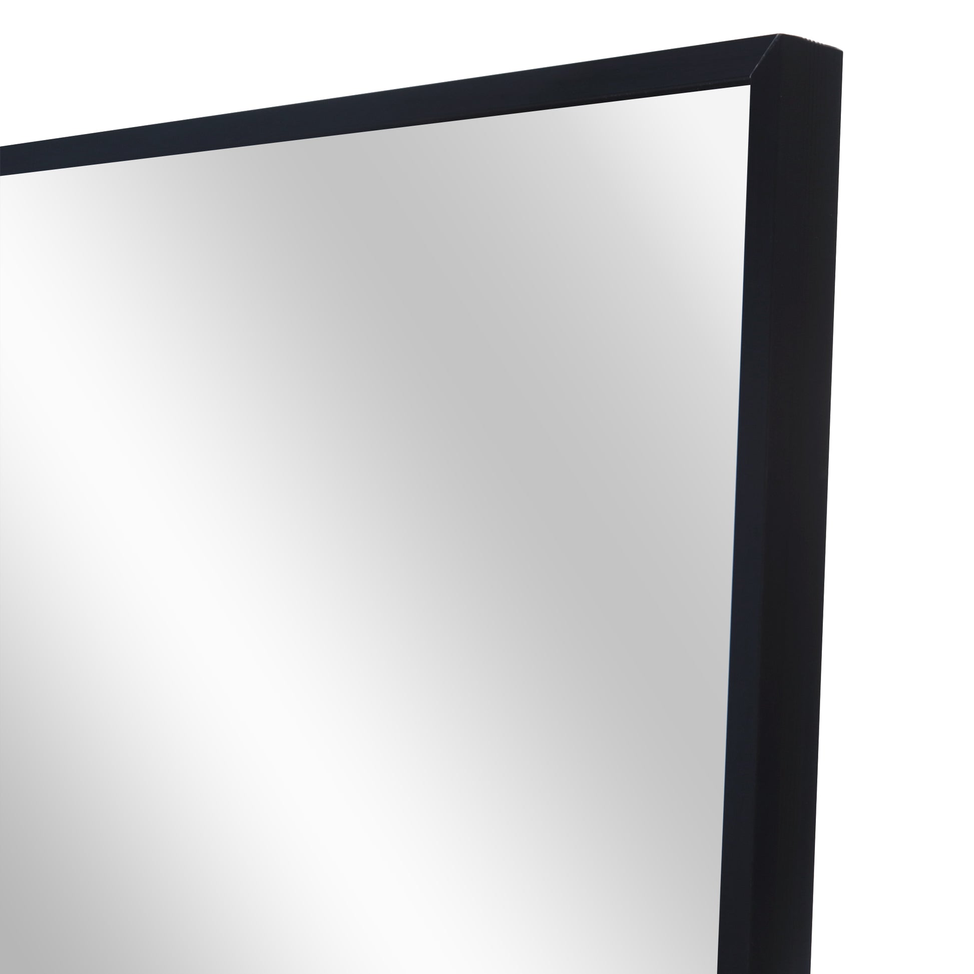 Black 65 X 22 In Metal Stand Full Length Mirror Black Classic Mdf Glass Aluminium Alloy