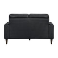 Modern Living Room Furniture Black Top Grain Leather Loveseat 1Pc Cushion Seat And Back Solid Wood Frame Black Genuine Leather Wood Primary Living Space Modern Solid Wood