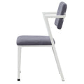 Grey And White Open Back Upholstered Office Chair Solid Grey White Primary Living Space Rectangular Modern Office Chairs Open Back Arm Rest Fabric