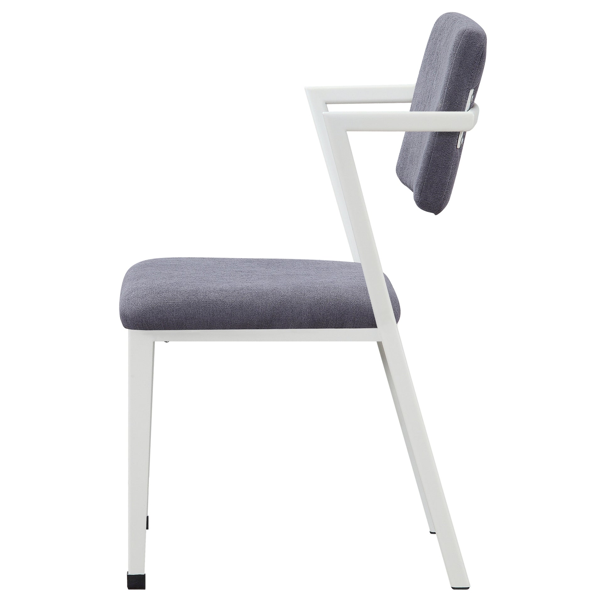 Grey And White Open Back Upholstered Office Chair Solid Grey White Primary Living Space Rectangular Modern Office Chairs Open Back Arm Rest Fabric