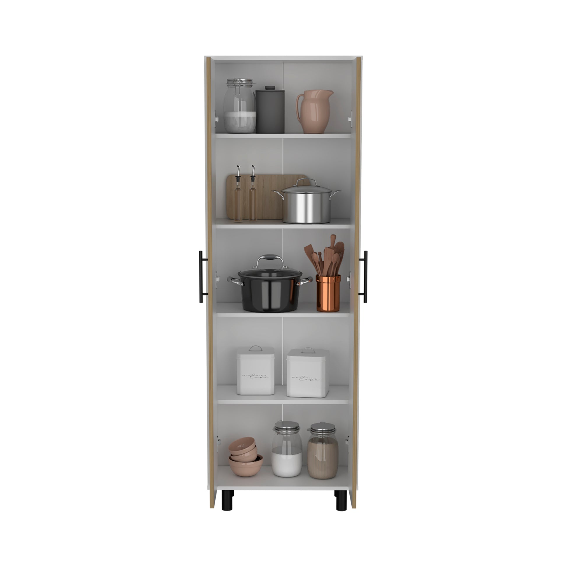 Napoles Multistorage Pantry Cabinet Multicolor Kitchen Modern Particle Board Particle Board