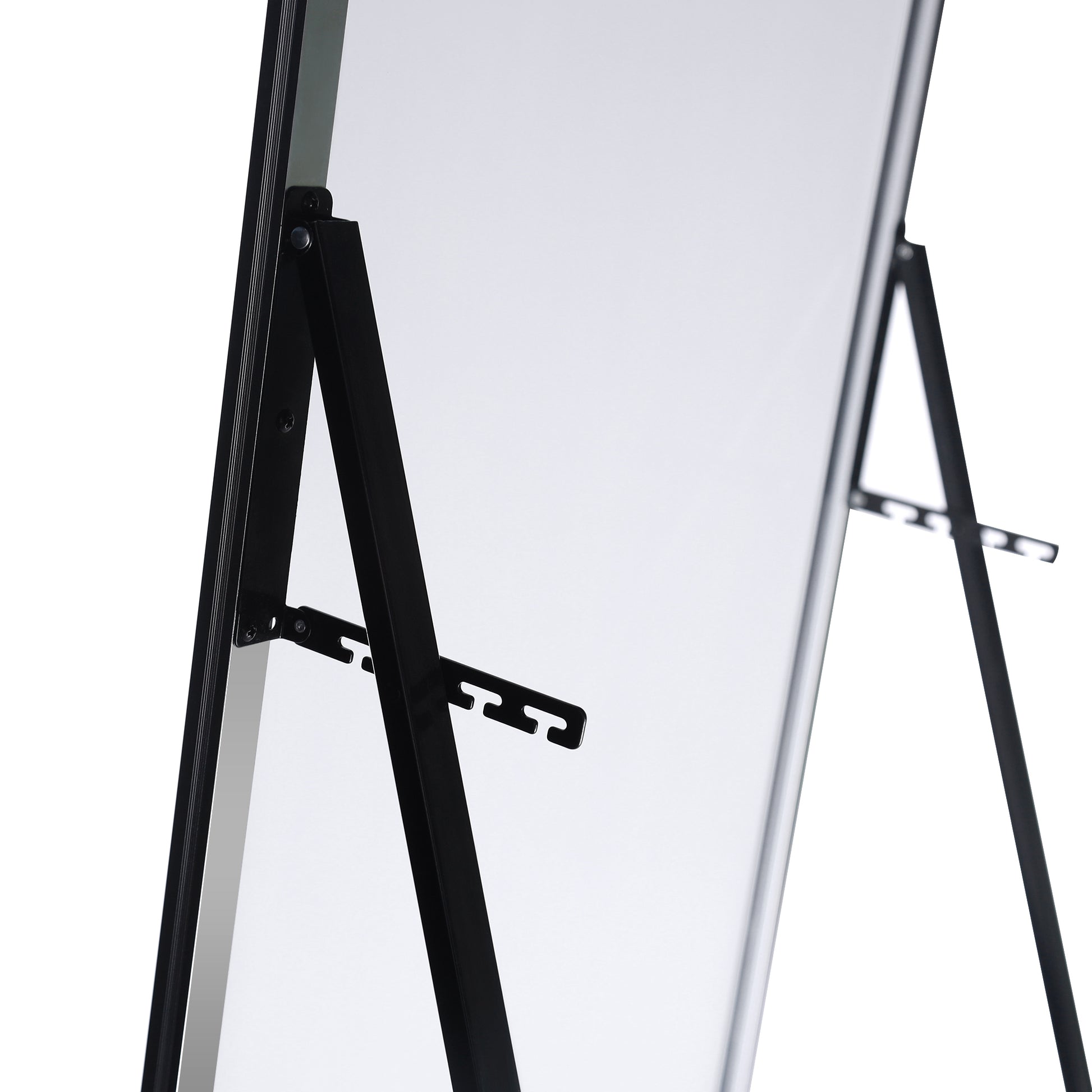 Black 65 X 22 In Metal Stand Full Length Mirror Black Classic Mdf Glass Aluminium Alloy