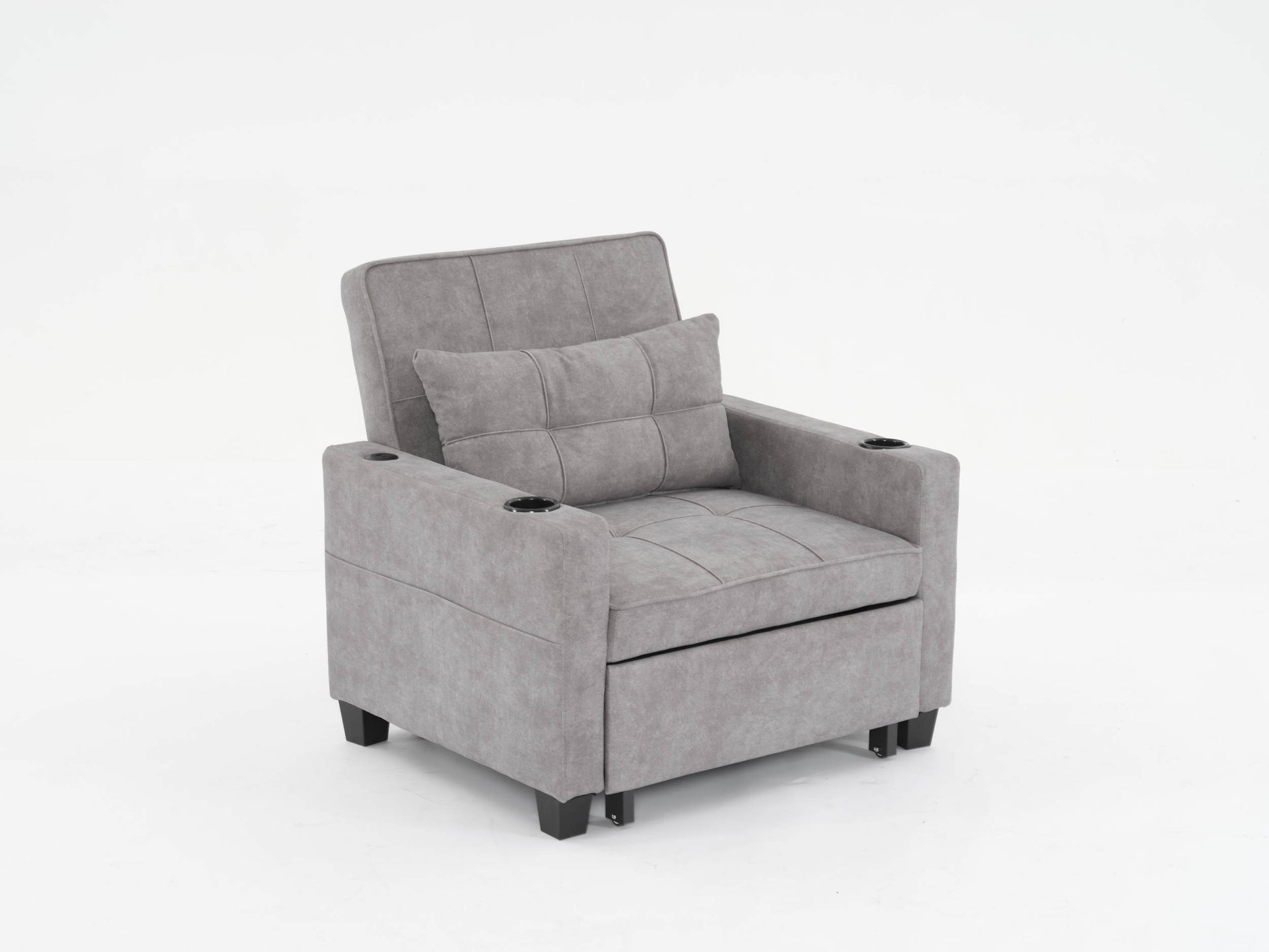 Futon Chair Bed Convertible Chair 3 In 1 Pull Out Sleeper Chair Beds With Usb Ports,Wear Resistant And Anti Scratch, Armchair Bed Sleeper For Living Room Light Grey Scratch Cloth Light Grey Foam Tech Cloth 1 Seat