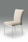 Contemporary Faux Leatheratte Side Chair Set Of 2, Soft White Color Polyurethane Solid Soft White Dining Room Brushed Foam Spot Clean Contemporary,Modern Dining Chairs Set Of 2 Foam Faux Leather