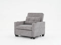 Futon Chair Bed Convertible Chair 3 In 1 Pull Out Sleeper Chair Beds With Usb Ports,Wear Resistant And Anti Scratch, Armchair Bed Sleeper For Living Room Light Grey Scratch Cloth Light Grey Foam Tech Cloth 1 Seat