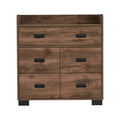 Alyn Dresser, Four Legs, Four Drawers, One Double Drawer, Superior Top Dark Brown Brown Bedroom Modern Particle Board Particle Board