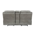 Gray 1Pc Double Glider Recliner Loveseat W Storage Console Cup Holder, Power Outlets Usb Ports Faux Leather Upholstery Plush Seating Living Room Furniture Gray Faux Leather Wood Primary Living Space Solid Wood