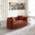 Soft Beanbag Chair With High Resilience Foam Core For Two People. The Comfortable Square Recliner Sofa Is Ideal For Family Members And Friends Engaged In Games, Reading, Watching Tv Red Brown