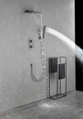 Waterfall Spout Wall Mounted Shower With Handheld Shower Systems Gunmetal Brass