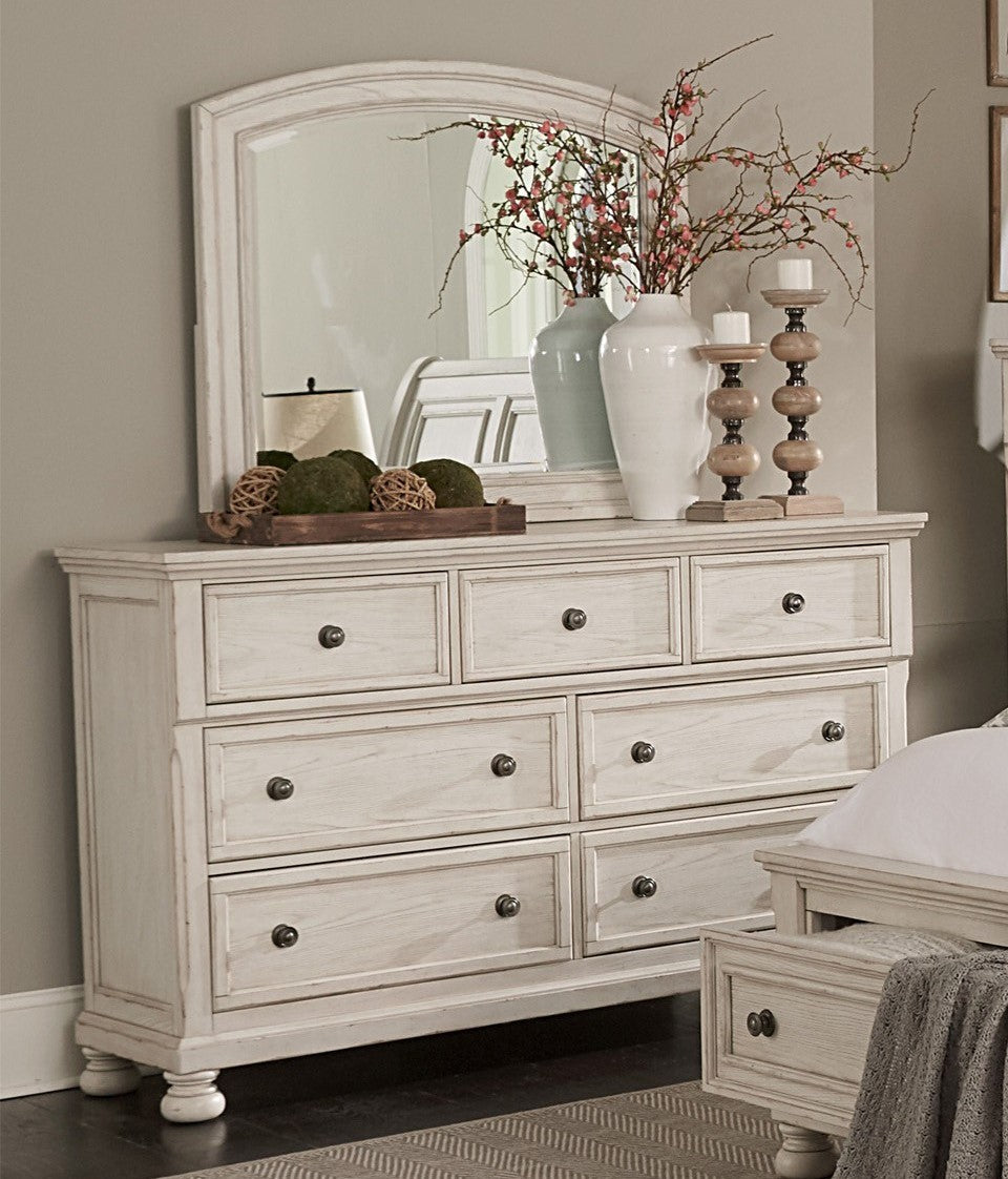 Antique White Finish1Pc Dresser Of 7 Drawers Traditional Design Hidden Drawer Classic Bedroom Furniture White Bedroom Classic,Traditional,Transitional Wood