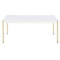 White And Gold Rectangle Coffee Table White Gold White Primary Living Space Modern Rectangular Wood Metal