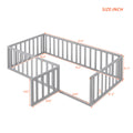 Twin Size Wood Daybed Frame With Fence, Gray Old Sku :Wf289661Aae Twin Gray Solid Wood