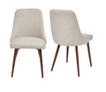 Oslo Modern Upholstery Side Dining Chair Set Of 2, Beige Beige Dining Room Foam Spot Clean Mid Century Modern,Modern Dining Chairs Wing Back Set Of 2 Foam Fabric Metal