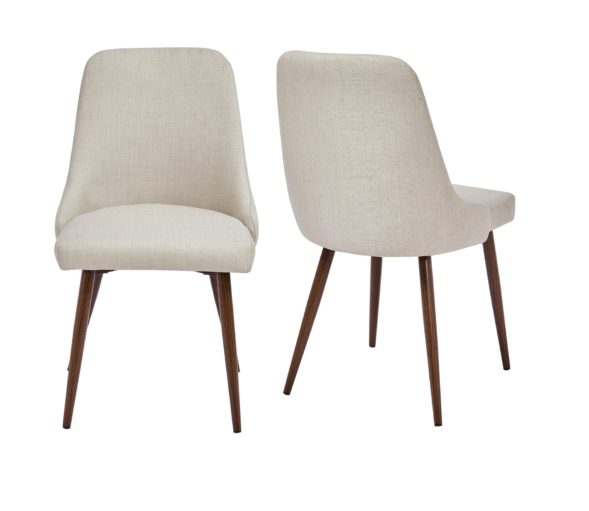 Oslo Modern Upholstery Side Dining Chair Set Of 2, Beige Beige Dining Room Foam Spot Clean Mid Century Modern,Modern Dining Chairs Wing Back Set Of 2 Foam Fabric Metal